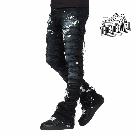 Black Oreo Stacked Jeans