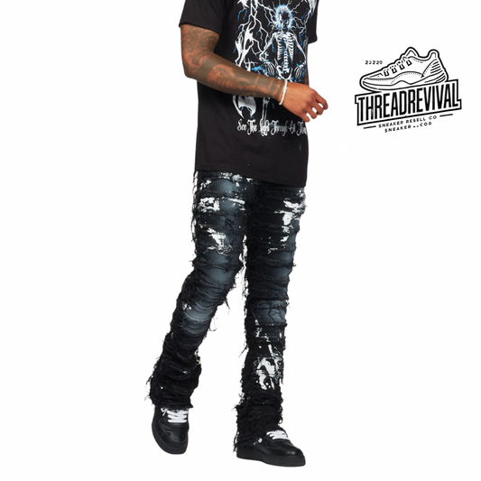 Black Oreo Stacked Jeans